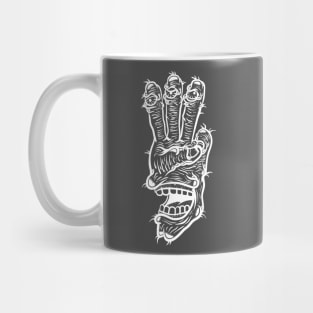 THREE FINGER MONSTER TASTY TREATS DESIGN T-shirt STICKERS CASES MUGS WALL ART NOTEBOOKS PILLOWS TOTES TAPESTRIES PINS MAGNETS MASKS T-Shirt Mug